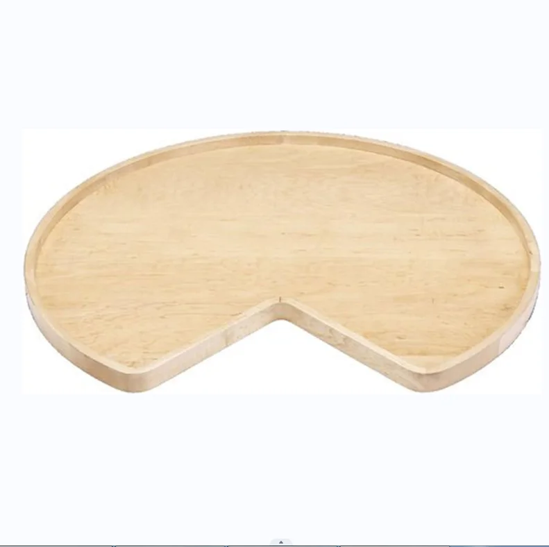 Kidney Shape Rev-A-Shelf 32 Inch Wooden Lazy Susan Turntable Storage Organizer for Kitchen Corner Cabinets