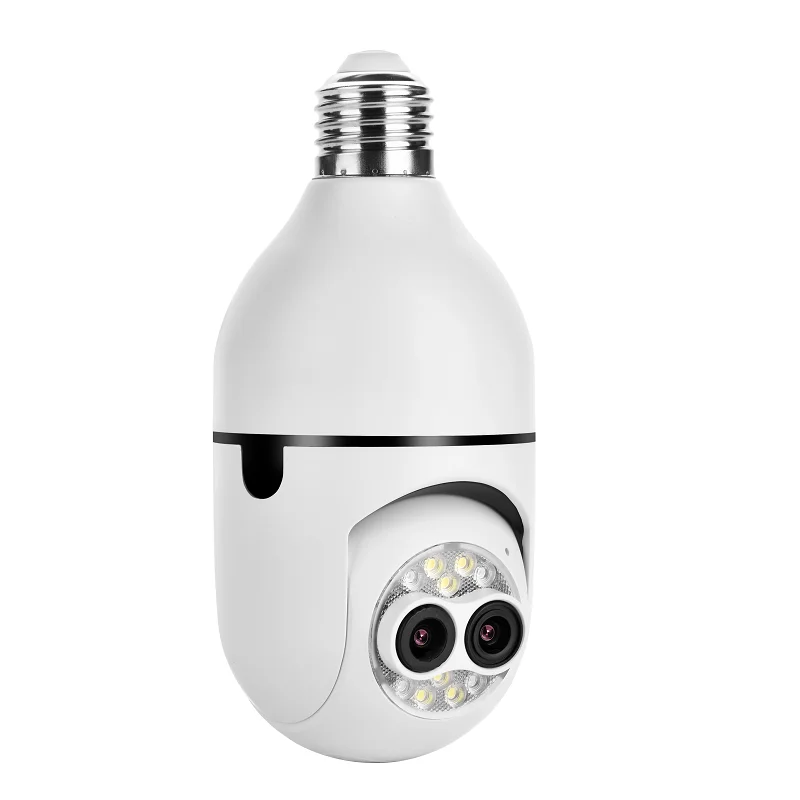 Icsee Mini Camera E27 Bulb 1080P Indoor Panoramic Human Detection Two-Way Audio Wireless Bluetooth Network Sd Nvr Cloud Storage