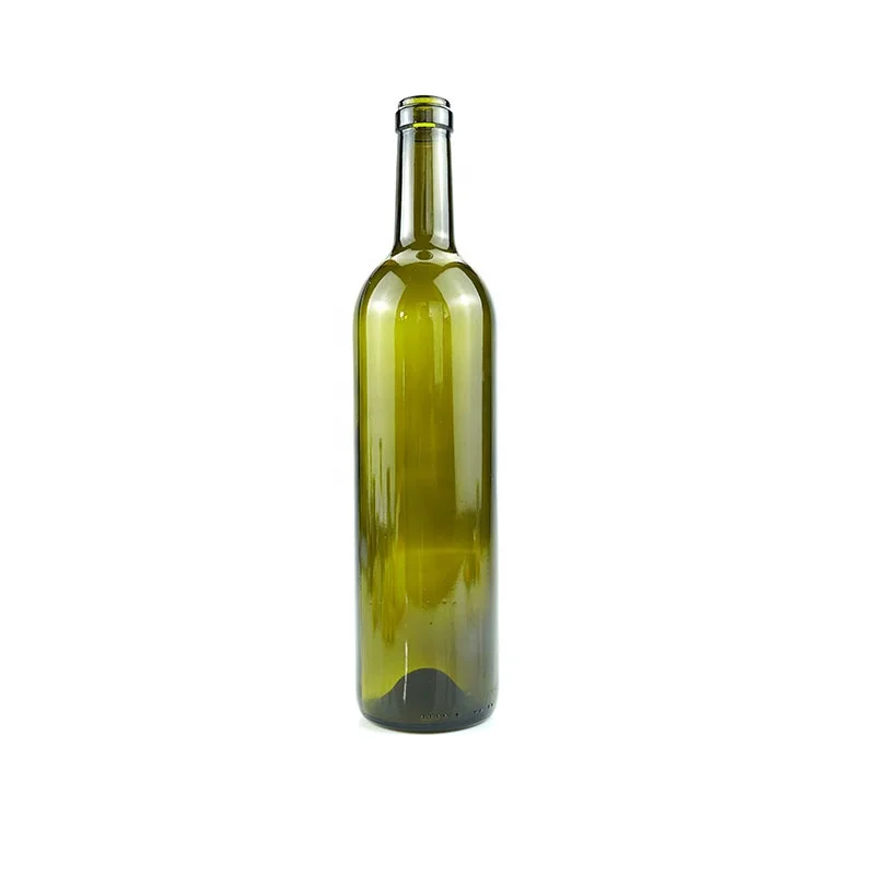 red wine glass bottle 750ml dark green color bottles for liquor with stopper lid and shrinkable film