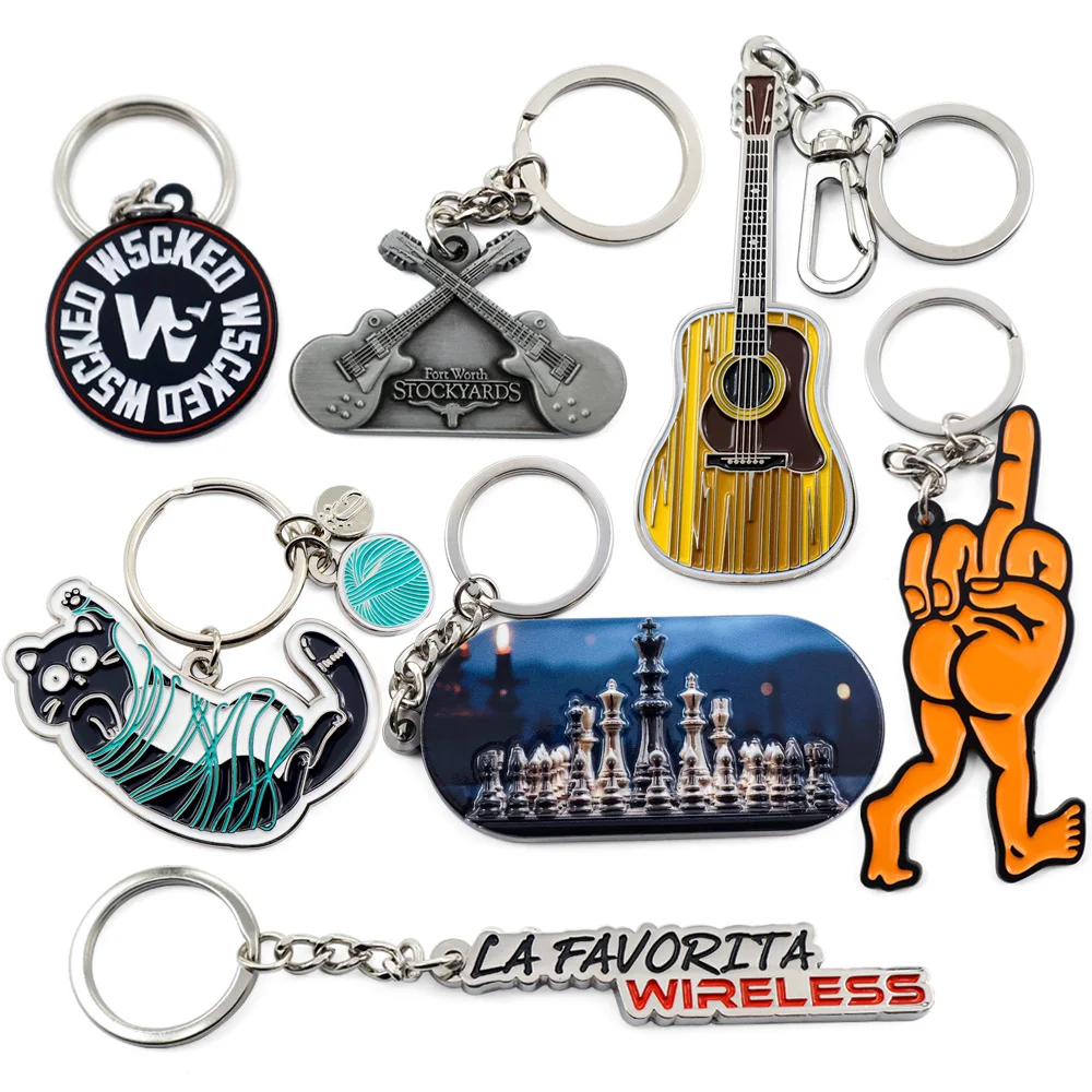 Promotional Keyring 3d Logo Letters Key Chain Alloy Hard Soft Enamel Custom Sublimation Metal Keychain