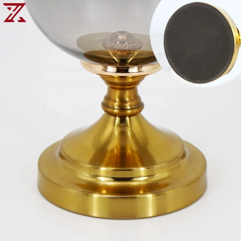 Nordic modern mini small metal base glass flower vase high quality centrepiece cup shape vase