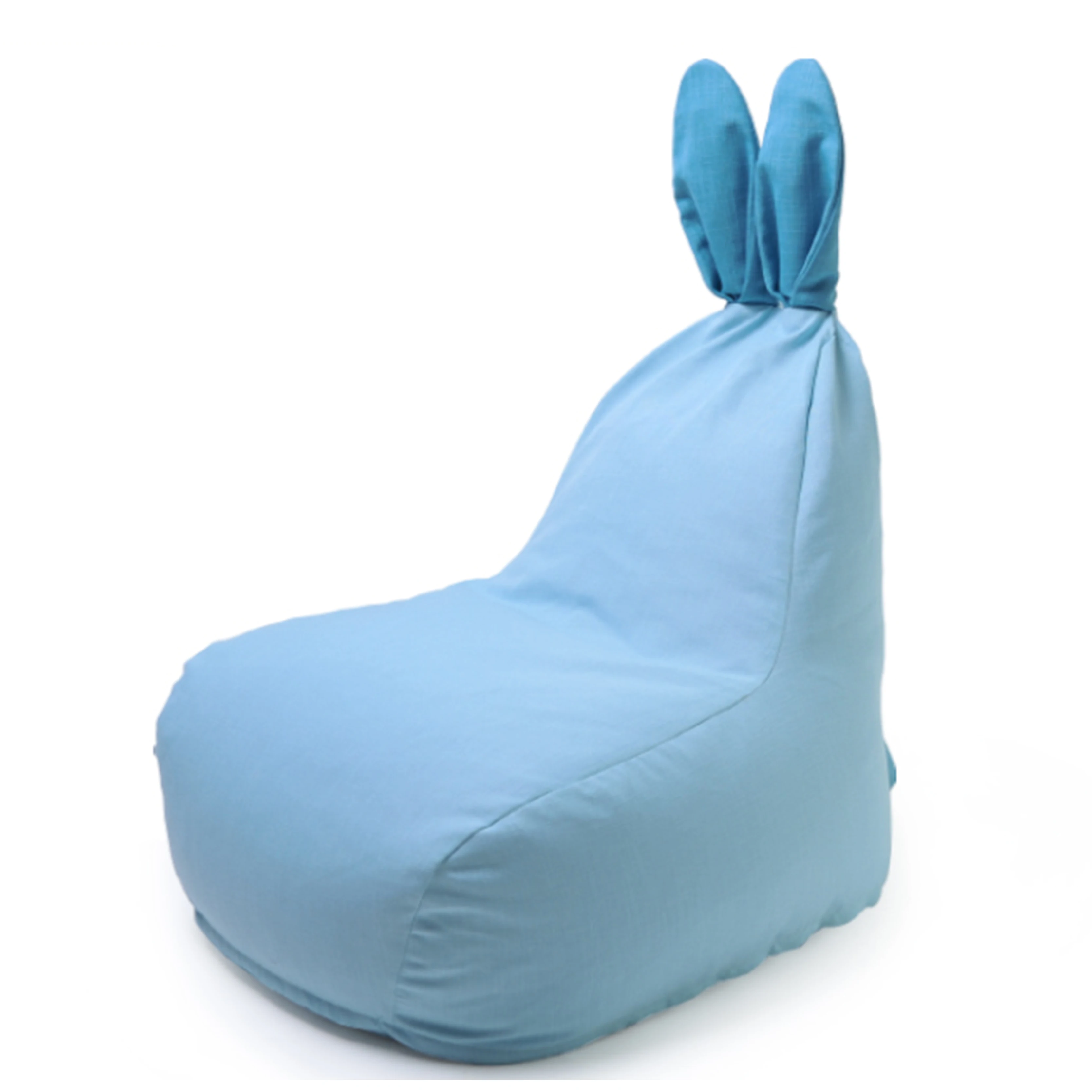 Customized Bean Bag Rabbit Shape Blue Durable Size L65x95x100cm Cover Only