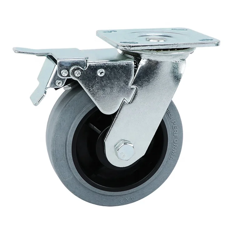 Wholesale 4 5 6 8 inch heavy duty high tech gray tpr electrically conductive swivel lock esd caster wheels