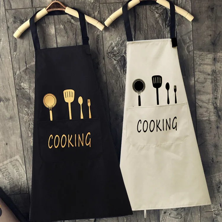 Polyester Waterproof Chef Cafe BBQ Food Cooking Cleaning Bib Aprons Kitchen Apron
