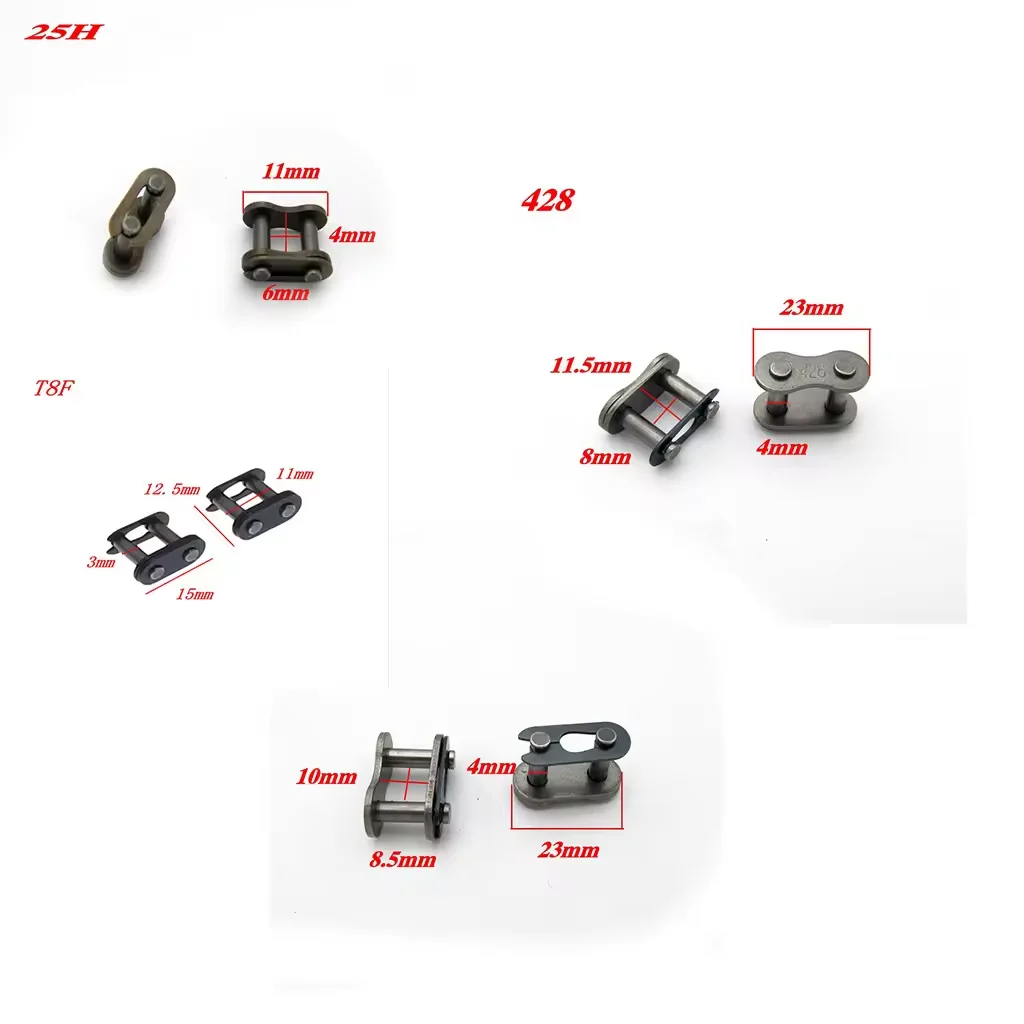 Customized 428/420/25H/T8F/415H Motorcycle Chain Lock Buckle Easy To Install Strength and Great Durability