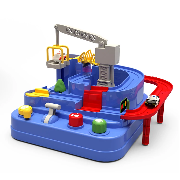 New Kids Adventure Game Rescue City Toy Friction Racing Slot Car Track