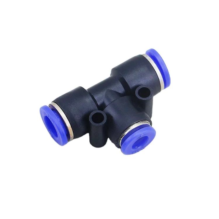 Air Hose Fittings Types Conectores NeumaticosT Shape 3-Way Pneumatic PE Tee Tube Connector Pipe Fitting