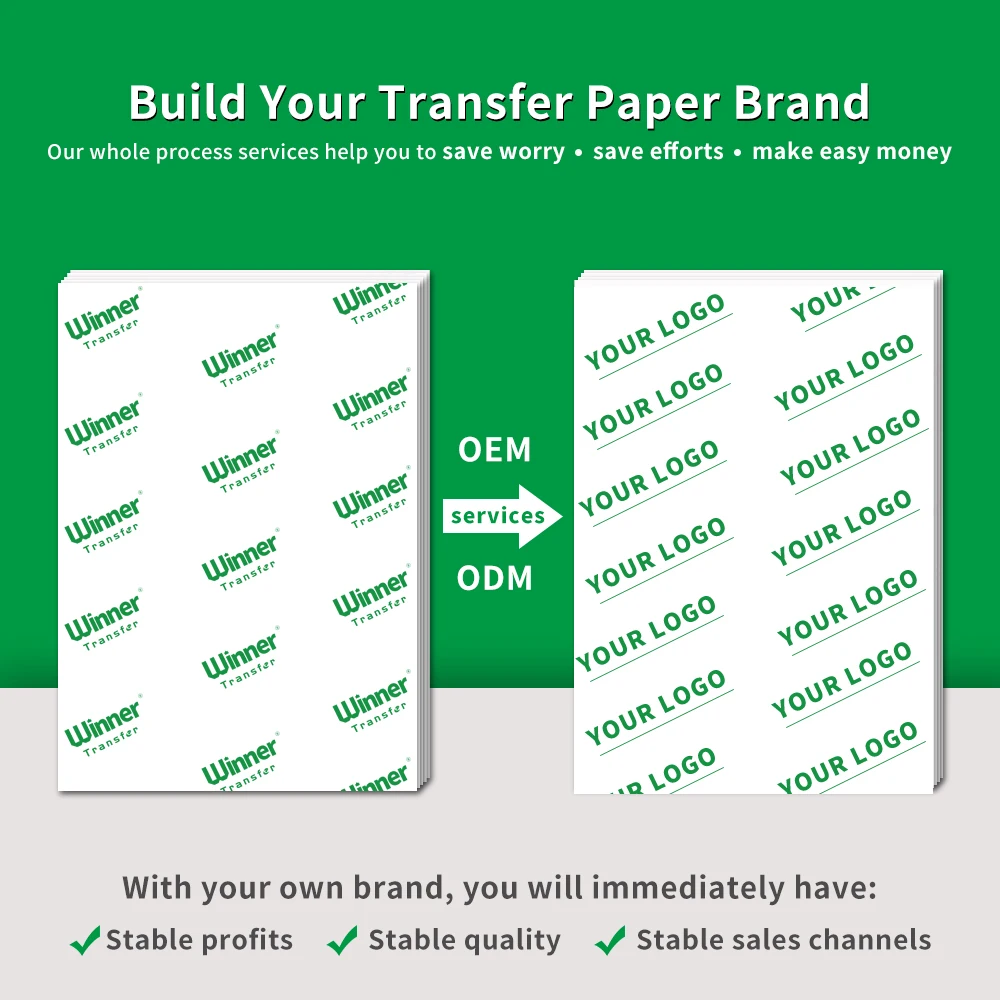 Winner Transfer wholesale washable transfer paper compatible heat transfer paper for Light Fabric
