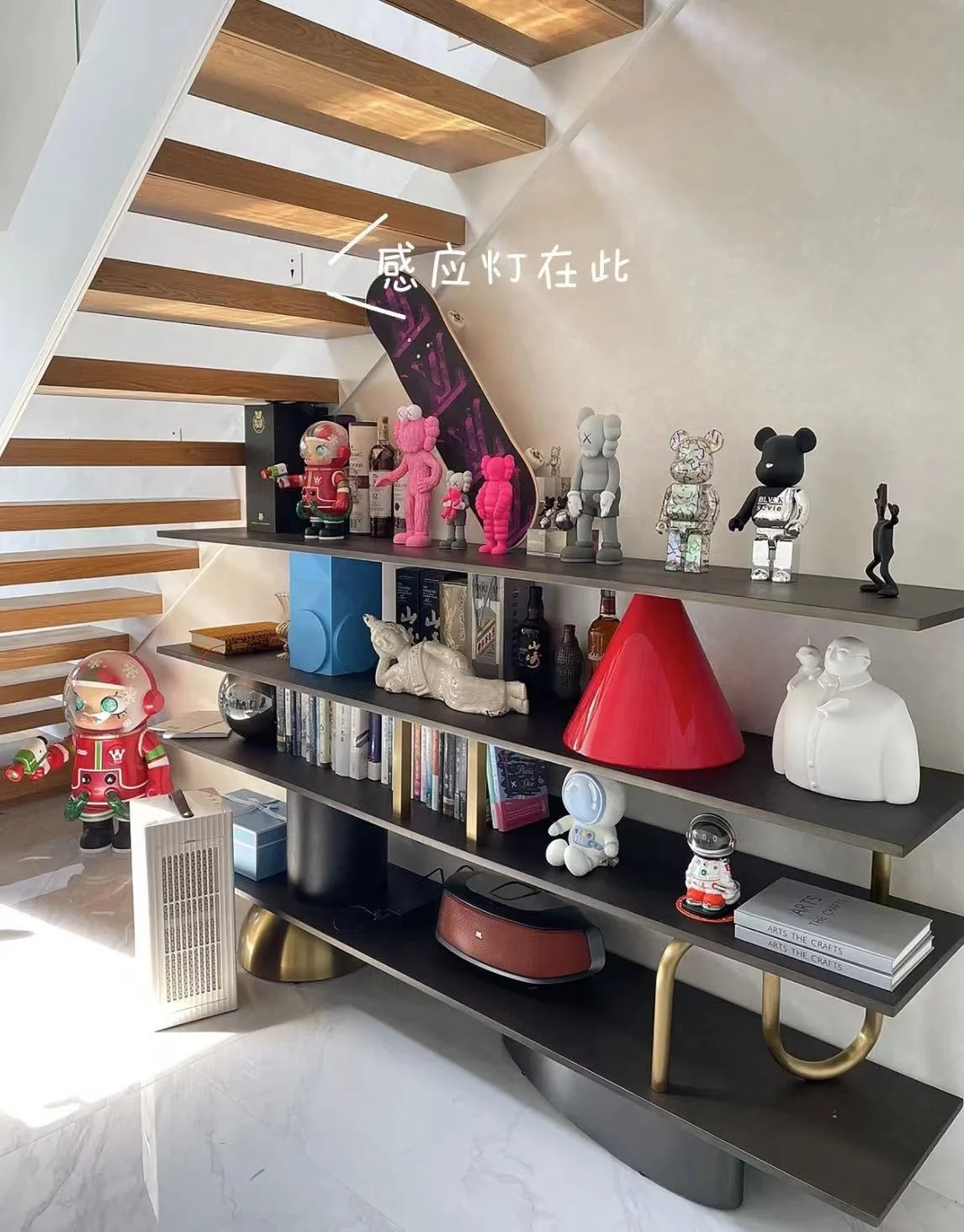 VIKO Oak Wood Steps Double Steel Plate Stringer Stairs For Home