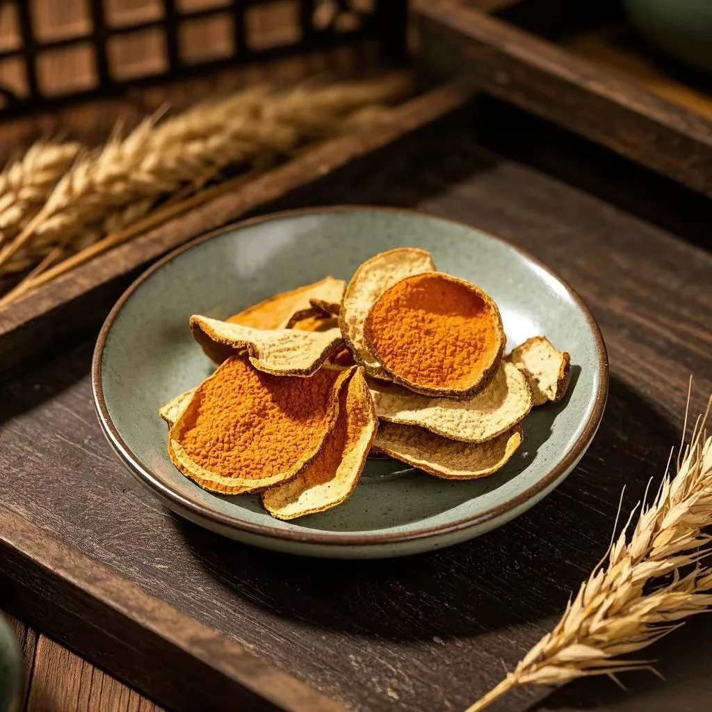 High Quality Natural Dried Orange Peel Wholesale Chen Pi Chinese Herb Spice Raw Turmeric Piece Pattern Fried Processing AD