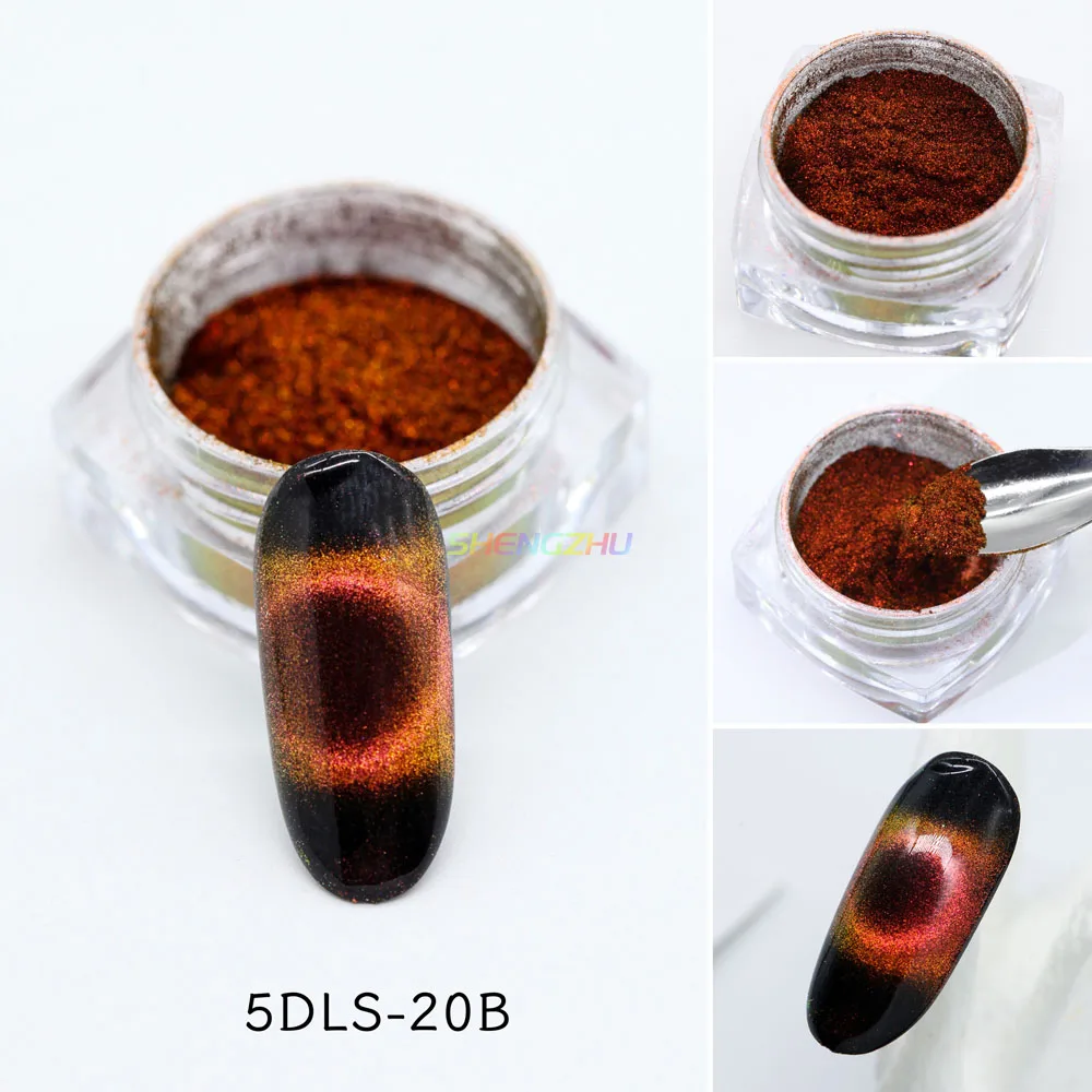 5DLS-20A series new arrival chameleon color shifting magnetic cat eye pigment powder for nail polish nail gel and resin