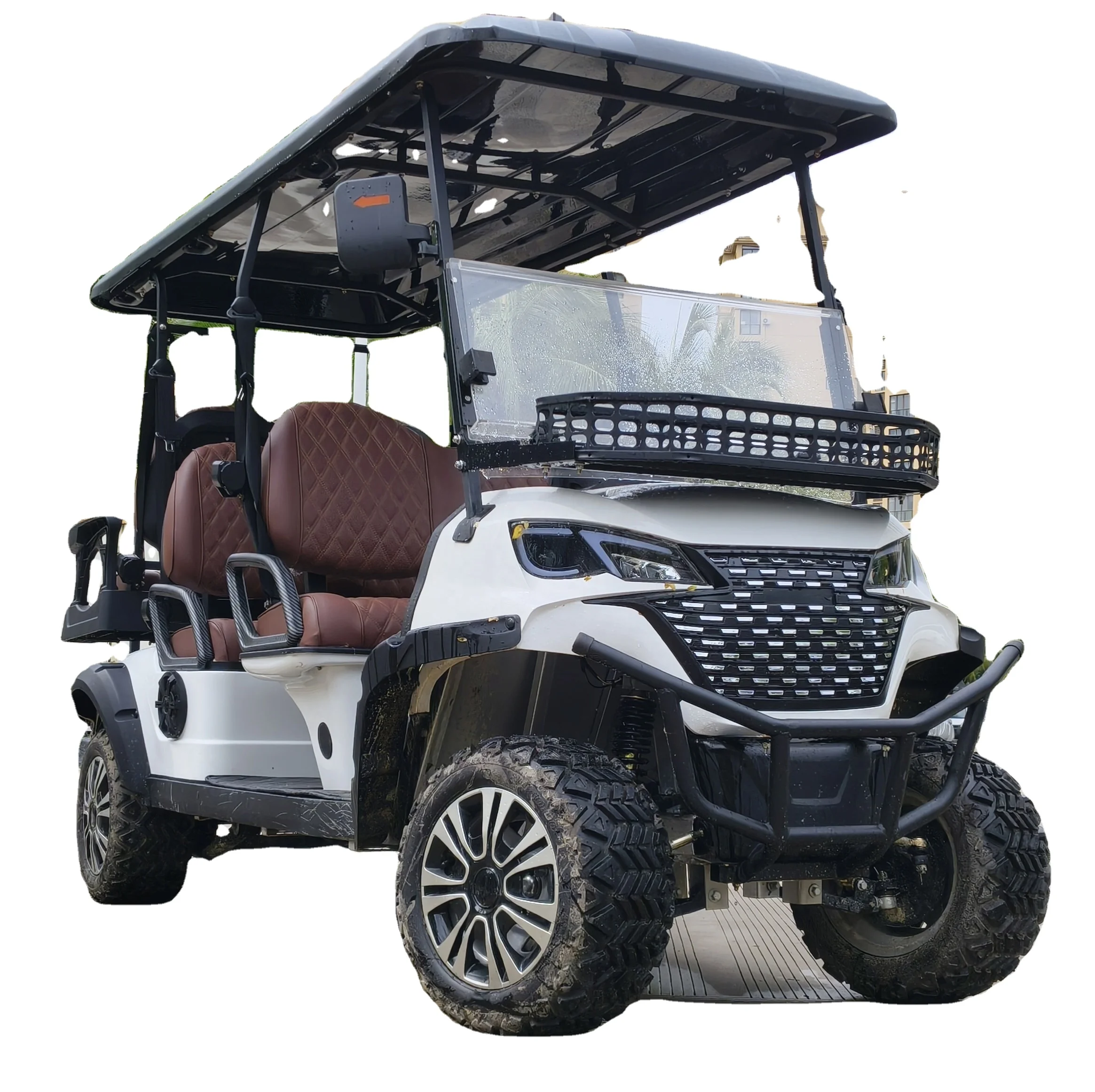 PGASHOW  New 6  Seat Sightseeing Bus Hunting Club Golf Cart Electric Golf Buggy