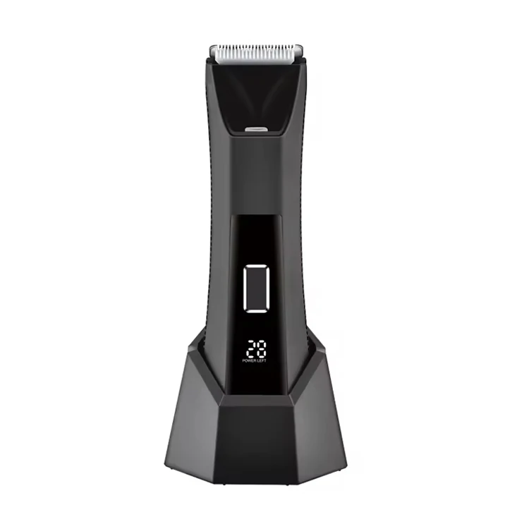 Type C Charging 600mAh Cordless Electric Body Hair Trimmer Waterproof Ceramic Blade Men Hair Clipper with LED