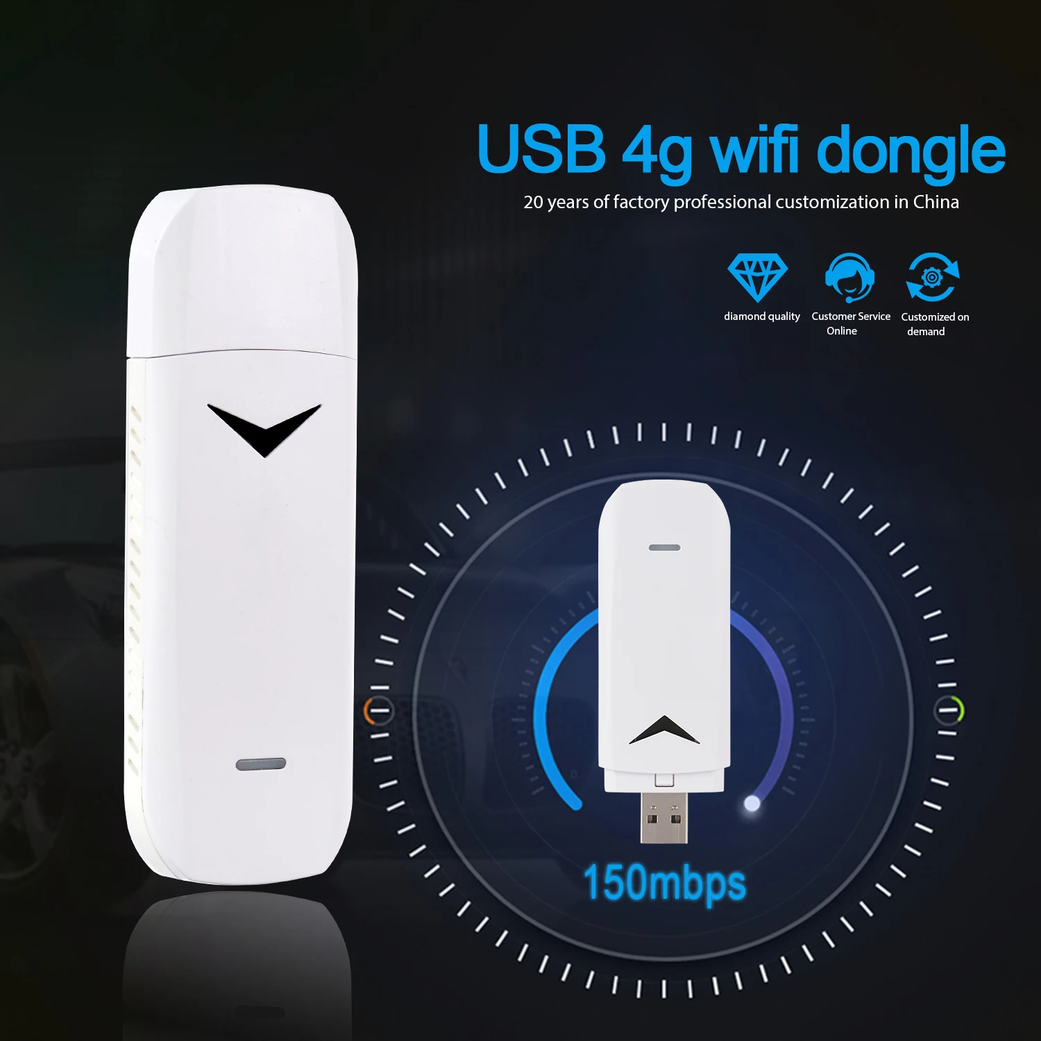 4G LTE FDD TDD Frequency Bands Support High-speed Usb Modem LTE B1/2/3/4/5/7/8/12/17/18/19/20/26/28/38/39/40/41 USB 2.0 Wireless