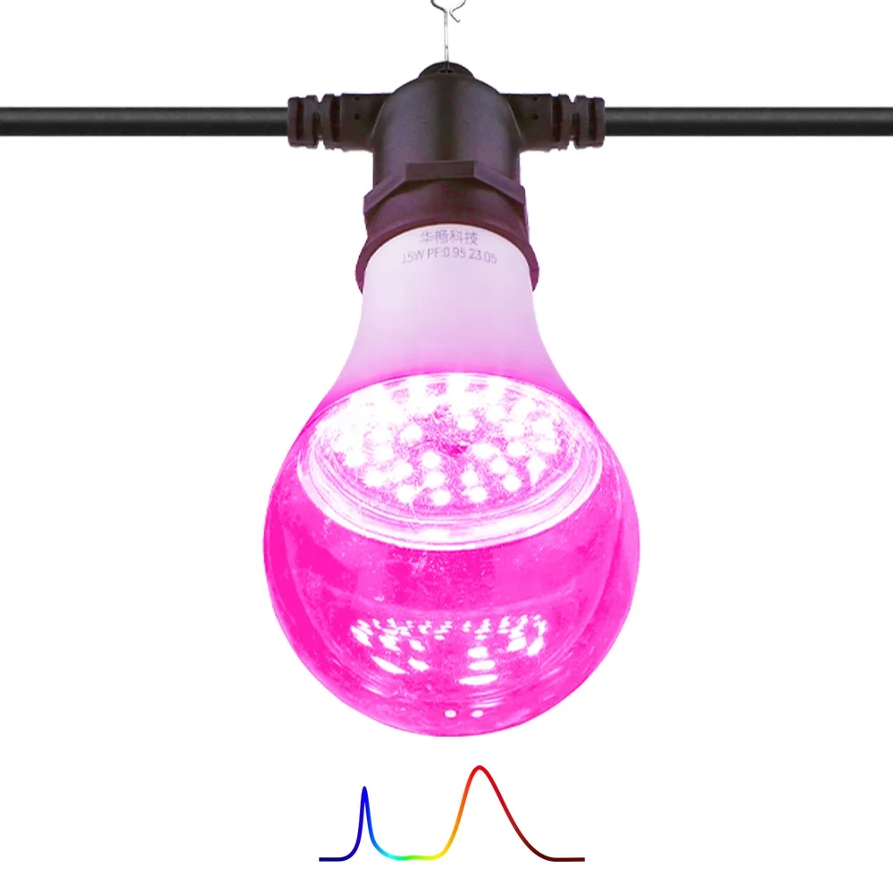 Tomato growth lamp 12W 15W LED bulb Full spectrum - pink light Promote plant growth Improve the survival rate of seedlings