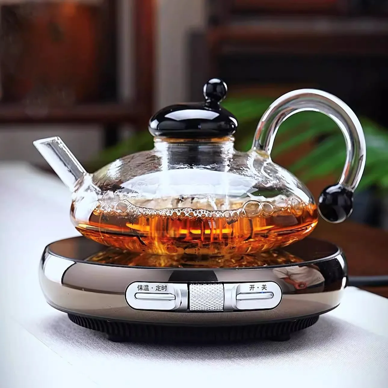 Tea Pot Heat-resistant Glass Maker Household Flower Tea Water Separation Electric Ceramic Stove Kettle Tea Set