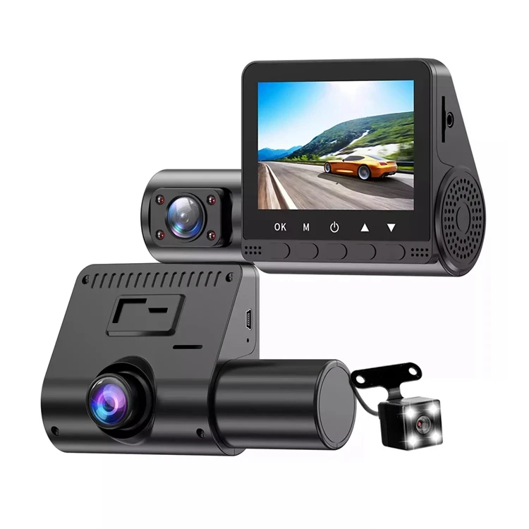 Relee Private 3 Lens Dashcam For Amazon Front Inside And Rear DVR Video Dash Cam 1080P 720P HD Driver Camera Car Night Vision