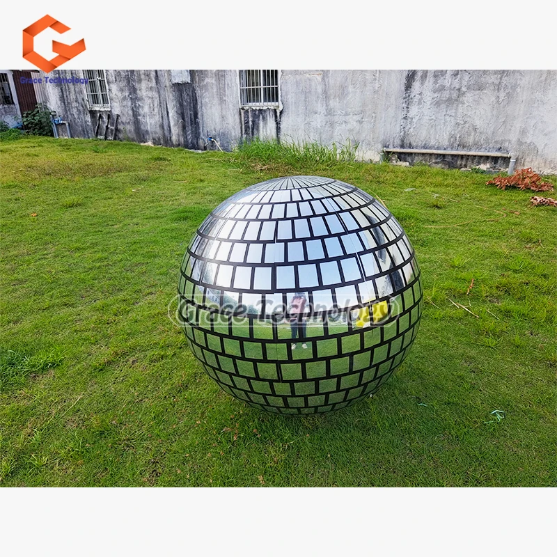 Large Inflatable Mirror Ball Disco Inflatable Sphere Mirror Balloon for Wedding Stage Decoration