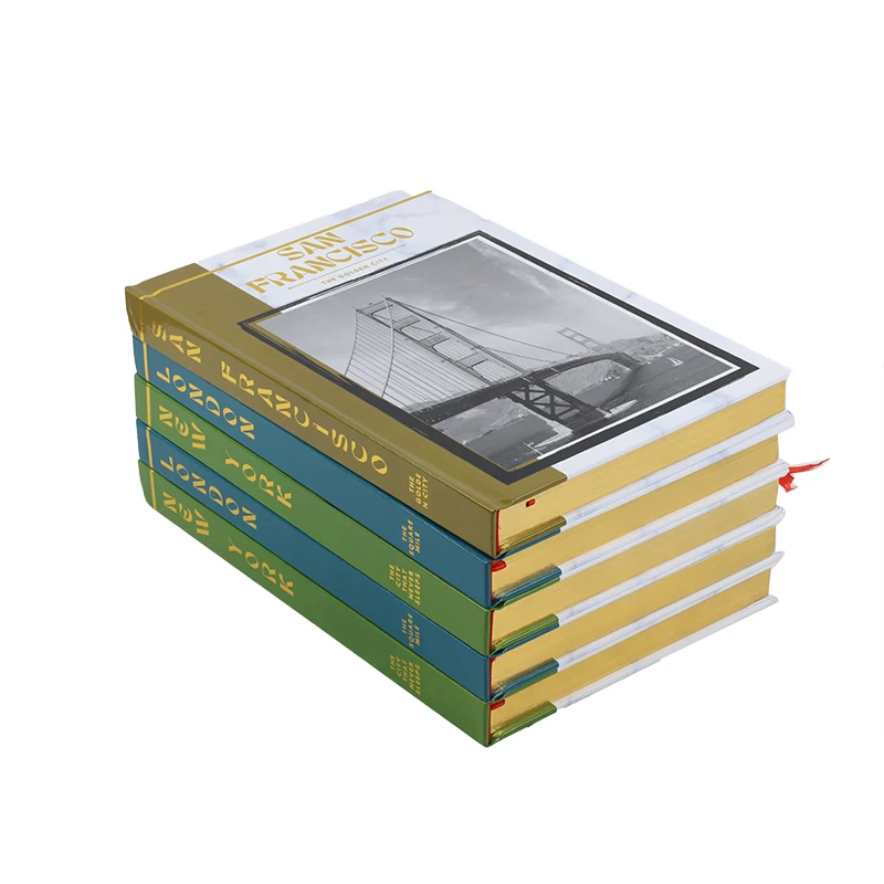 City Theme Bronzing decorative coffee table book set fake books for decoration