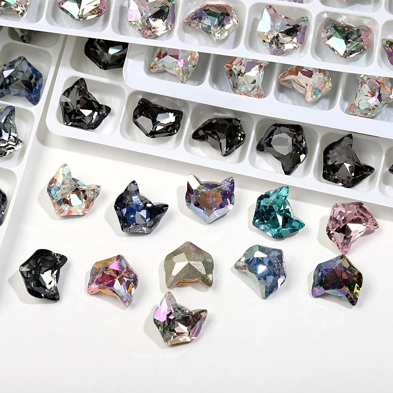 High Grade Rhinestones Wholesale 10mm Fox animal Point Back strass Moonlight Rhinestone for Jewelry accessories glass diamond