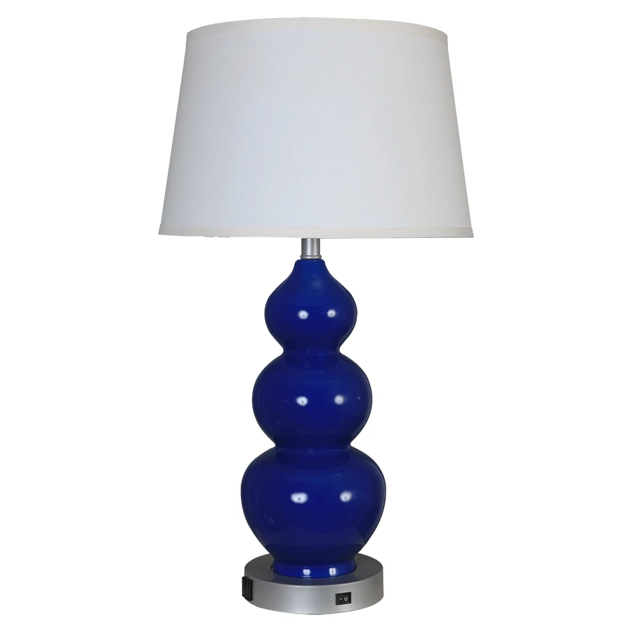 Modern White Linen Lampshade Table Lamp for Home & Hotel Bedroom Electric Bedside Ceramics with White Shade Home Decor