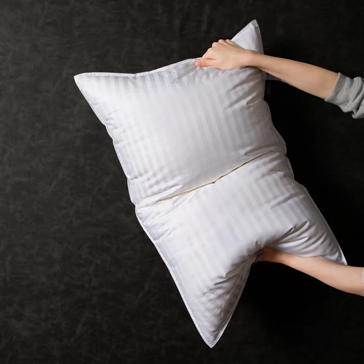 High Quality Cotton Weave Embroidered Stuffing Material Feather Down Square Nursing Holiday Inn Pillows Shell
