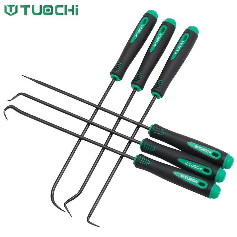 TUOCHI Custom Wholesale 6PCS Portable Hand Tool Kit Precision Hook and Pick Set Automotive Wheel Tools
