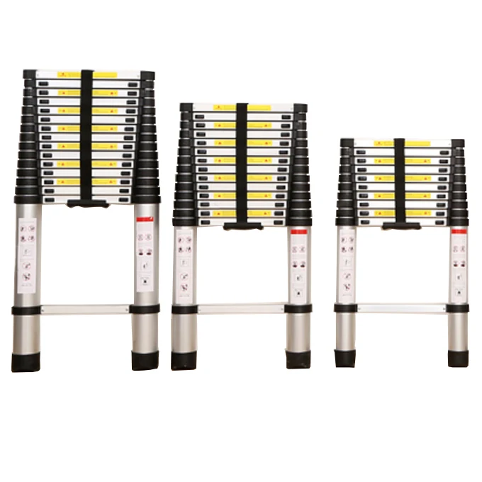 Thickened aluminum alloy pull ladder outdoor portable foldable telescopic ladder