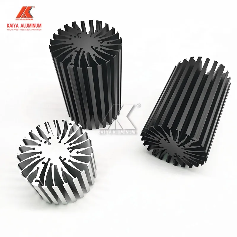 Anodized black round spiral led grow light to220 aluminum ram rgb heatsink 160mm x 100mm