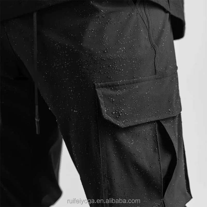 Wholesale Custom High Quality 4-Way Stretch Lightweight Track Sweat Pants Nylon Waterproof Blank Men Joggers Cargo Pants