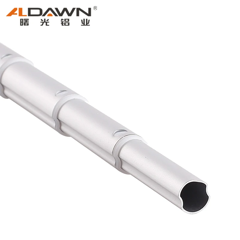 Customized silver anodized pipe aluminum telescopic pole