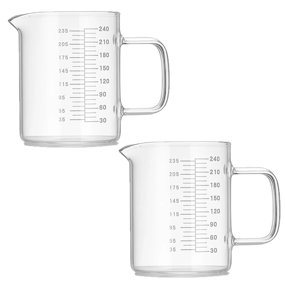 BCnmviku 240ML Measuring Glass Cup Glass Beaker For kitchen laboratory 8 oz glass beaker measuring cup 8oz/240ml
