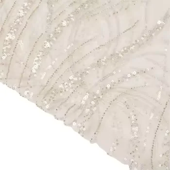 New Style Arabic Designs Women Dress Fabric, Custom Embroidery Sequin  Net Beaded Fabric For Bags