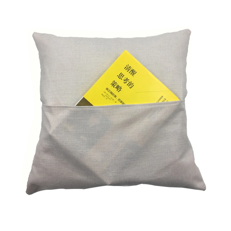 16*16 Inches Sublimation Printable Pocket Linen Pillow Case DIY Custom Christmas Throw Pillow Case Cover