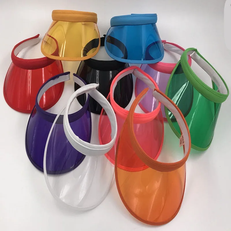 Summer Lightweight PVC Sun Visor Beach Cap Sports Hat UV Protective Cap