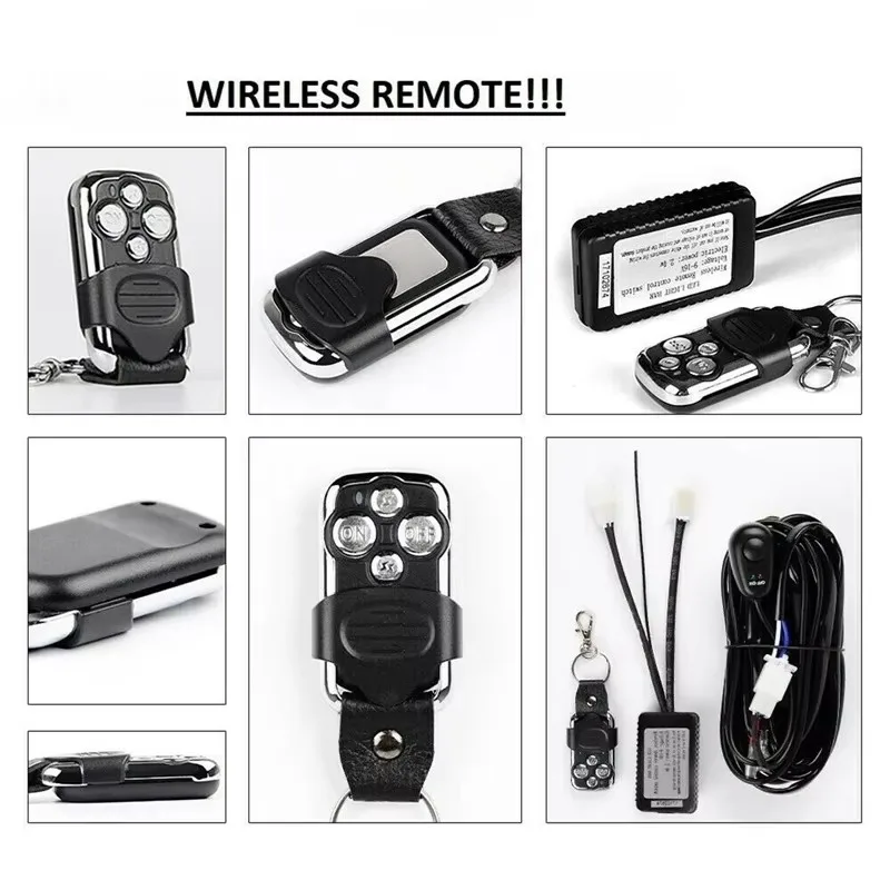 Automobile On-off Switch Relays for Car Light Bar 12V 40A Auto LED Lamp Remote Controller Wiring Harness Kit