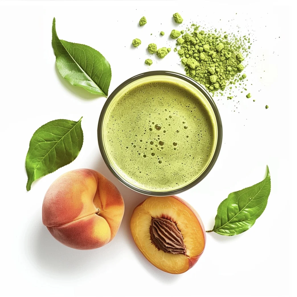 Organic Extra Peach  Flavour Matcha Powder For Drink Making