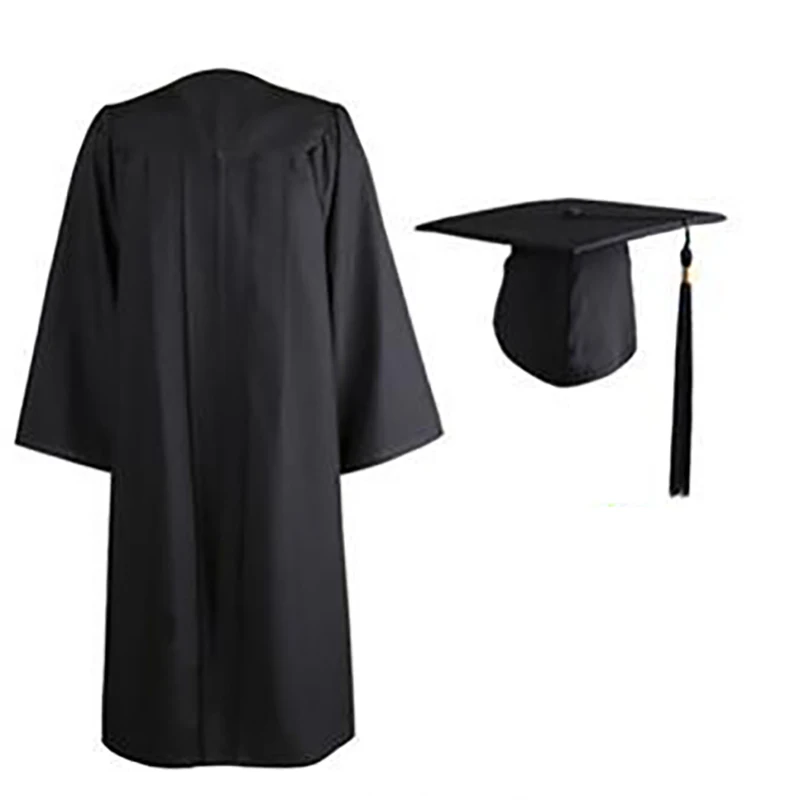 Wholesale Matte college university graduation gowns and caps school uniform