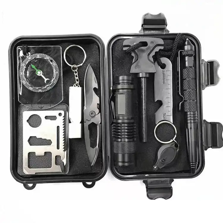 Wholesale Outdoor Survival Kit Set Camping Accessories Wilderness Survival Gear Tool Hiking Emergency Survival Toolkit Set