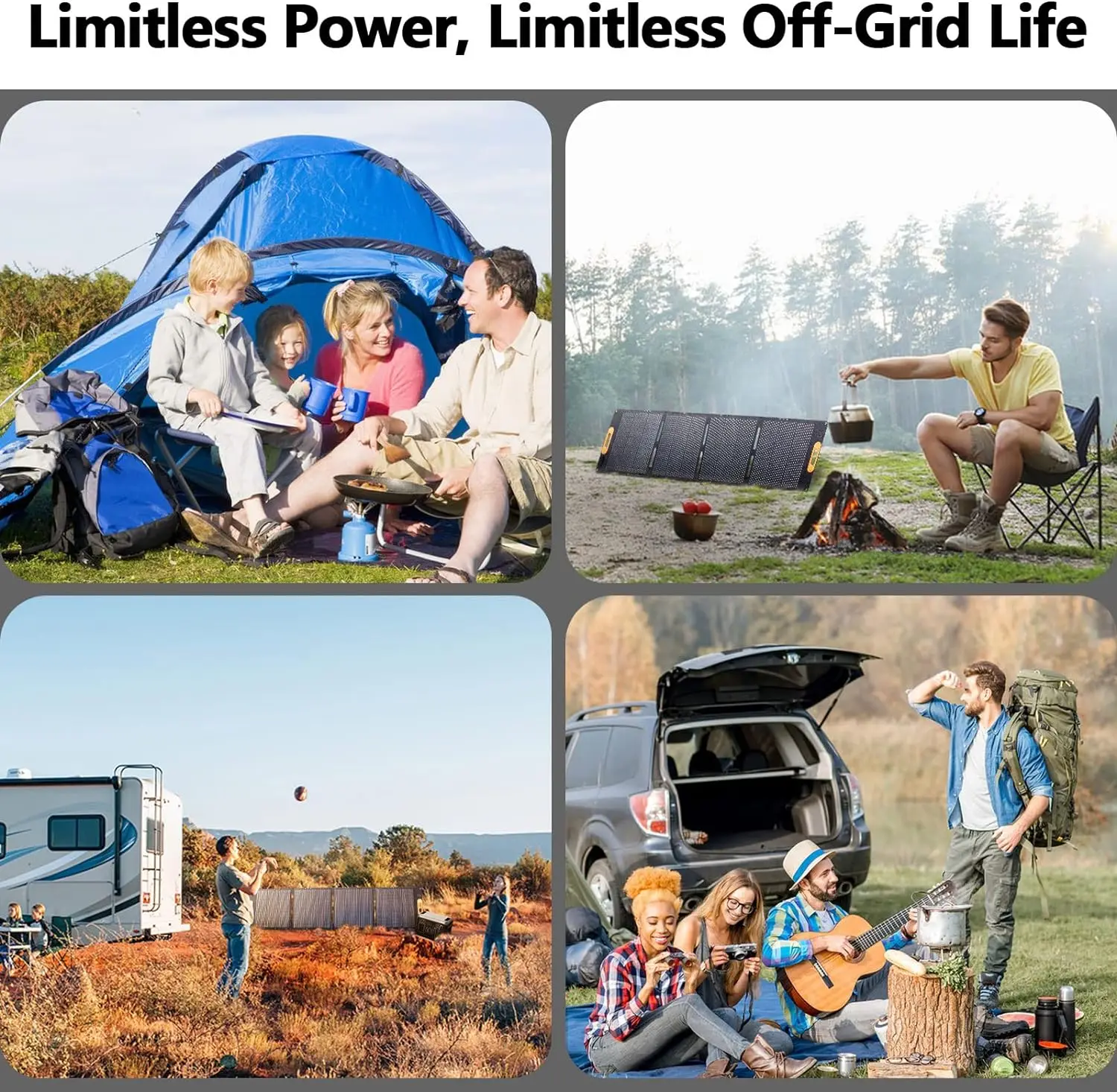 High Efficiency100W 200W 300W 400W 12V/18V RV Camping Portable Folding Solar Panel Blanket Foldable Solar Panel