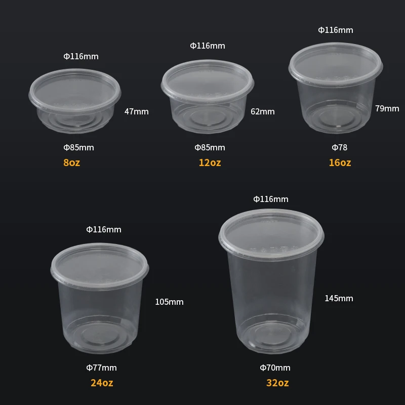 High Quality Meal Prep Containers Deli Containers Portion Controlled Disposable Sauce Cup with Airtight Lids