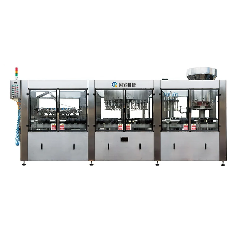 Automatic Liquid Filling Machine Wine Whiskey Vodka Liquid  Bottling Washing Filling Capping 3 In 1 Monoblock Machine