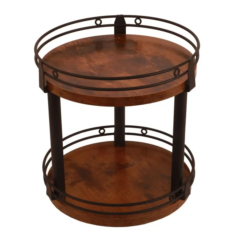 Wholesale rotating kitchen bread display rack countertop corner storage solution for multi layered snack dessert shelving