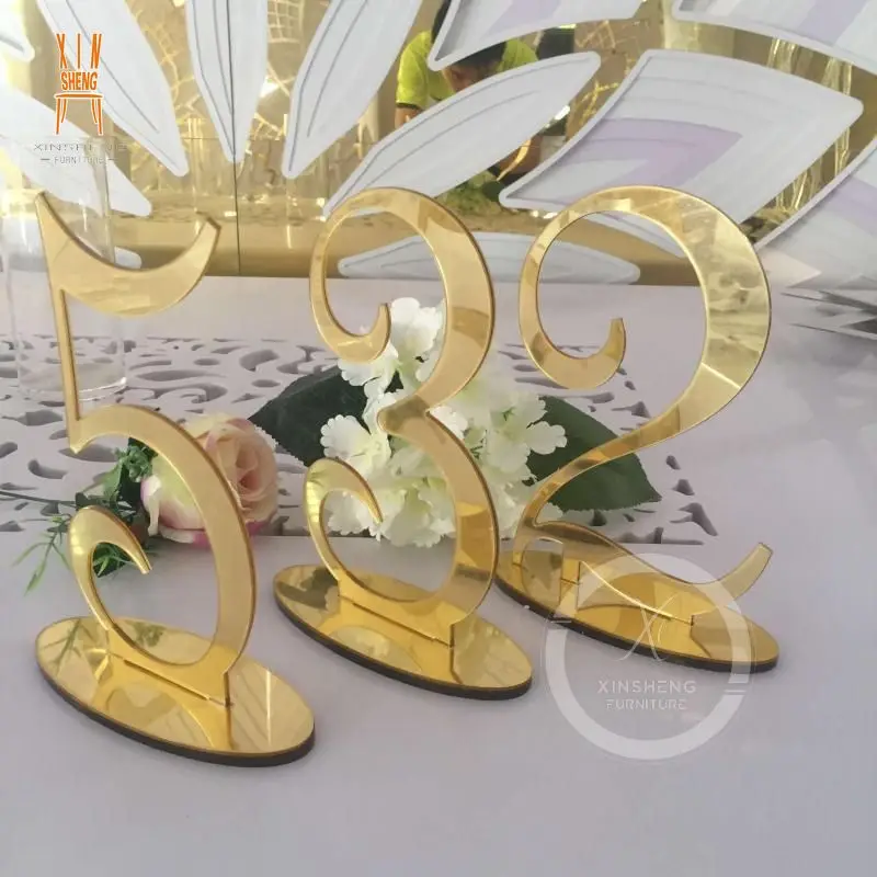Modern wedding PVC and acrylic Table Display Number
