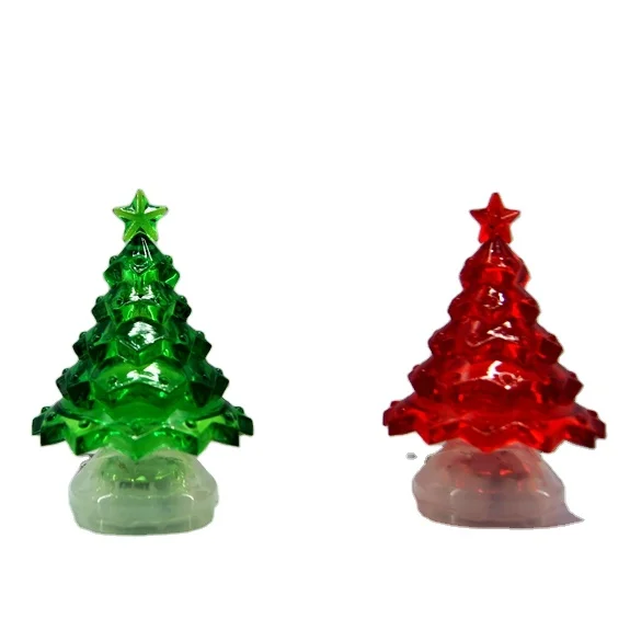 Factory Wholesale Led Christmas tree small night light Mini acrylic Christmas Tree for Christmas Decorations