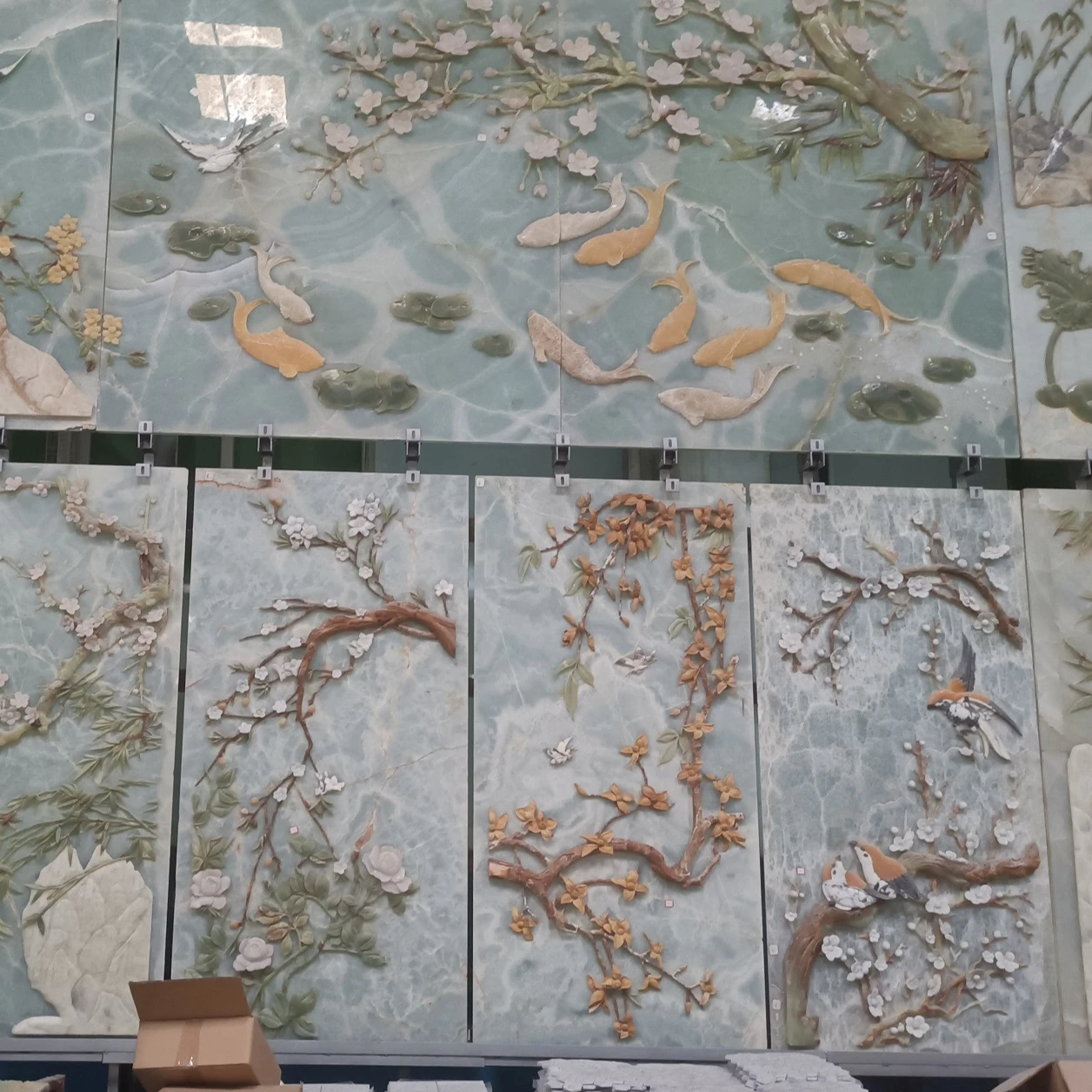 Onyx Jade Indoor Wall Relief Sculpture