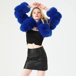 2021 Custom Winter Lady Fur Coat Wholesale leather jacket Fox Jacket for Women Fashion Natural Luxury Real Fox Fur Coat