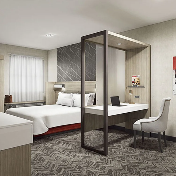 3 4 5 Star Modern Luxury Design Marriott Hotel Bed Room Furniture Bedroom Set Melamine Hotel Bedroom Furniture