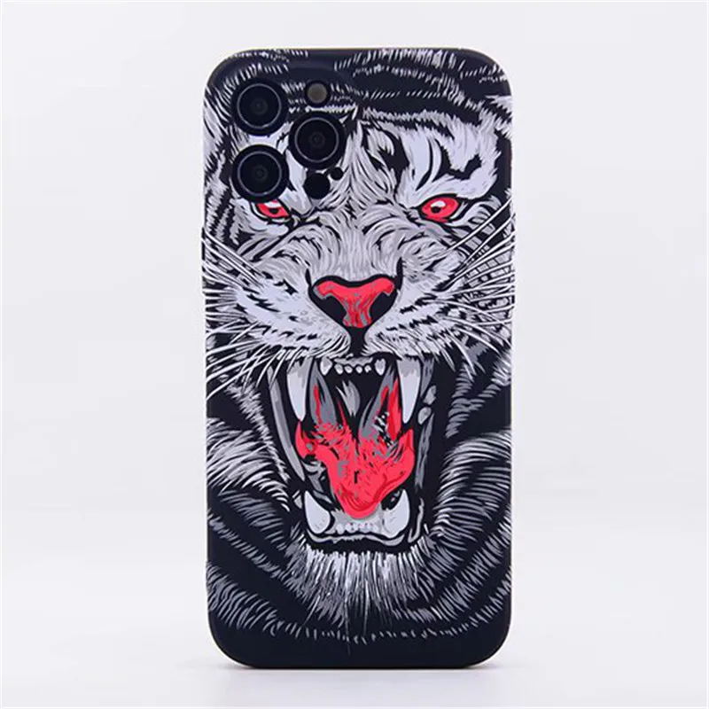 Forest King series noctilucent Frosted Relief animal soft TPU phone case for iphone 13 14 plus/pro/pro max