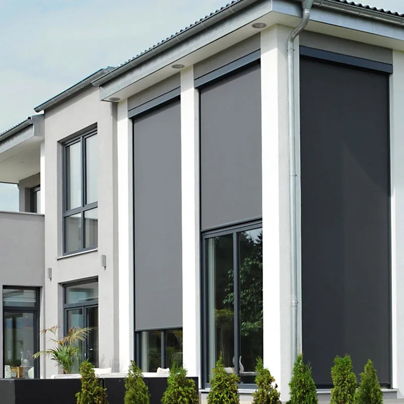 Motorized Or Manual Blackout Curtains Motorized Aluminium Vertical Awning Windproof Smart Blinds Curtains And Shutters